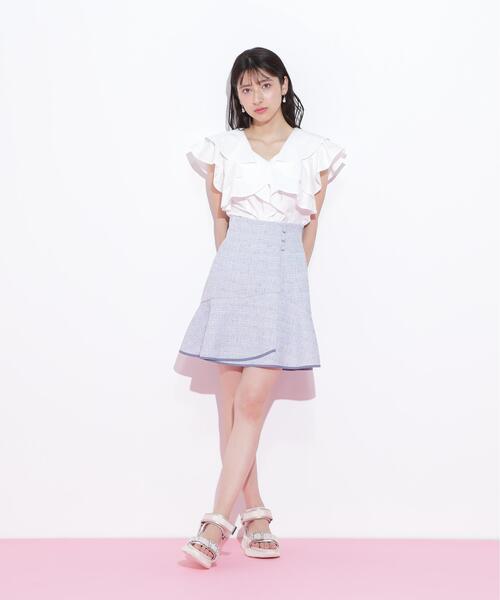 JILL by JILL STUART(ジルバイジルスチュアート)の「◇パイピングラッフルミニスカート(スカート・レディース・グレー/ブルー/ピンク・SMALL/MEDIUM)」の21枚目の写真
