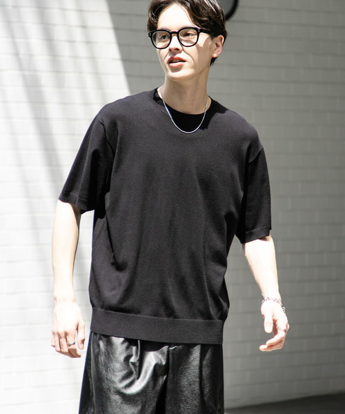 SENSE OF PLACE by URBAN RESEARCH（センスオブプレイスバイアーバンリサーチ）の「クルーネックニットショートスリーブTシャツ（ニット/セーター・メンズ・ブラウン/グリーン/ブラック・MEDIUM/LARGE）」の6枚目の写真