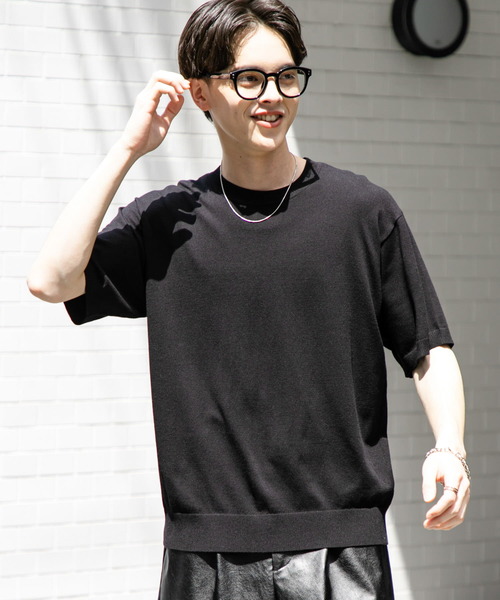 SENSE OF PLACE by URBAN RESEARCH（センスオブプレイスバイアーバンリサーチ）の「クルーネックニットショートスリーブTシャツ（ニット/セーター・メンズ・ブラウン/グリーン/ブラック・MEDIUM/LARGE）」の7枚目の写真