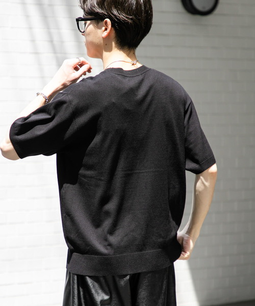 SENSE OF PLACE by URBAN RESEARCH（センスオブプレイスバイアーバンリサーチ）の「クルーネックニットショートスリーブTシャツ（ニット/セーター・メンズ・ブラウン/グリーン/ブラック・MEDIUM/LARGE）」の8枚目の写真