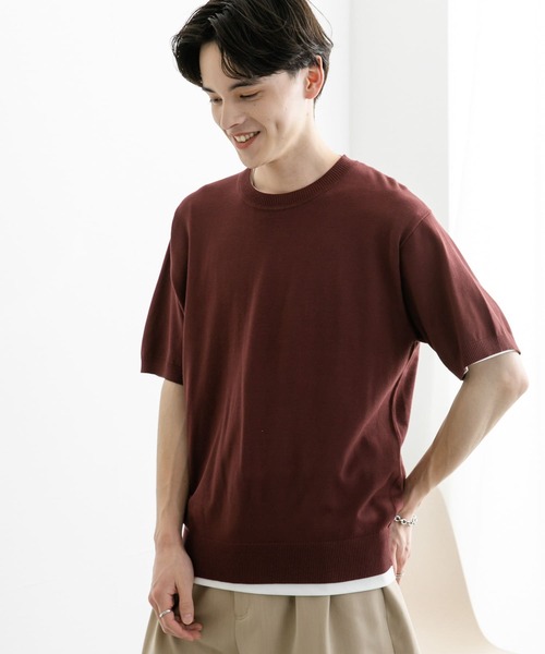 SENSE OF PLACE by URBAN RESEARCH（センスオブプレイスバイアーバンリサーチ）の「クルーネックニットショートスリーブTシャツ（ニット/セーター・メンズ・ブラウン/グリーン/ブラック・MEDIUM/LARGE）」の13枚目の写真