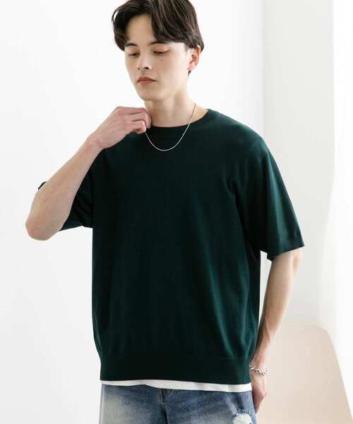 SENSE OF PLACE by URBAN RESEARCH（センスオブプレイスバイアーバンリサーチ）の「クルーネックニットショートスリーブTシャツ（ニット/セーター・メンズ・ブラウン/グリーン/ブラック・MEDIUM/LARGE）」の17枚目の写真