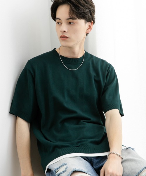 SENSE OF PLACE by URBAN RESEARCH（センスオブプレイスバイアーバンリサーチ）の「クルーネックニットショートスリーブTシャツ（ニット/セーター・メンズ・ブラウン/グリーン/ブラック・MEDIUM/LARGE）」の20枚目の写真