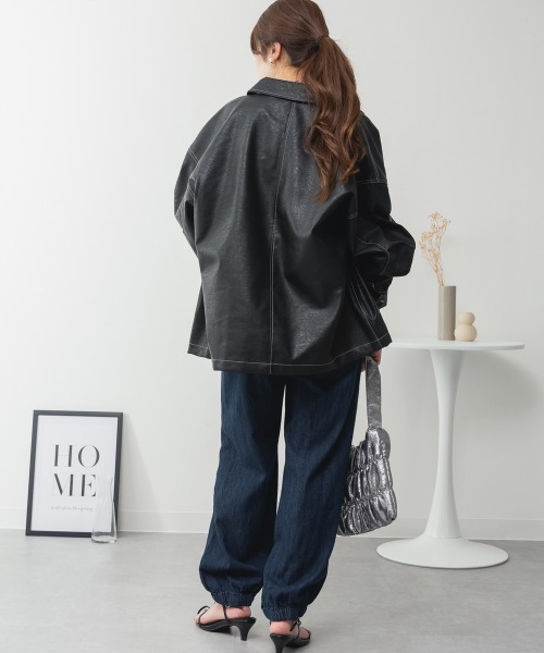 RCD(アールシーディー)の「リラックスワイドパラシュートパンツ(デニムパンツ・レディース・ワンウォッシュ/ライトブルー/ネイビー・L/LL/3L/4L/M)」の12枚目の写真