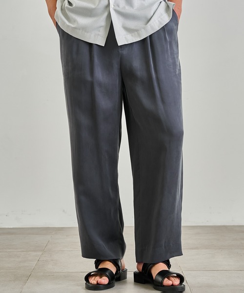 セール】HIGH TWIST CUPRA 2タックイージーパンツ（スラックス