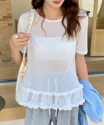 フリル裾シアーカットソー