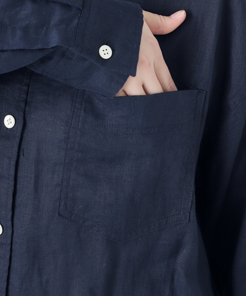 JOURNAL STANDARD relume（ジャーナルスタンダード　レリューム）の「《追加2》手洗い可 / カラーリネンオーバーサイズシャツ（シャツ/ブラウス・レディース・ブルー系その他/ホワイト/チャコールグレー/ブラウン/ピンク系その他・FREE）」の17枚目の写真