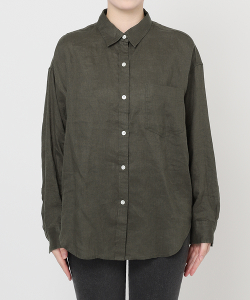 JOURNAL STANDARD relume（ジャーナルスタンダード　レリューム）の「《追加2》手洗い可 / カラーリネンオーバーサイズシャツ（シャツ/ブラウス・レディース・ブルー系その他/ホワイト/チャコールグレー/ブラウン/ピンク系その他・FREE）」の10枚目の写真