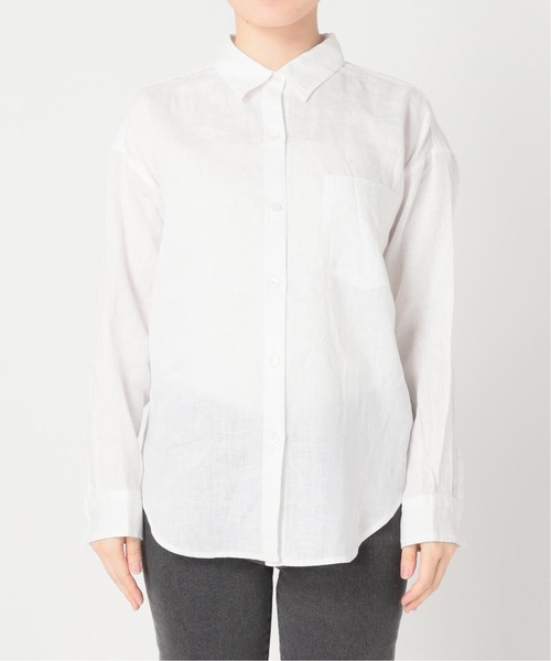 JOURNAL STANDARD relume（ジャーナルスタンダード　レリューム）の「《追加2》手洗い可 / カラーリネンオーバーサイズシャツ（シャツ/ブラウス・レディース・ブルー系その他/ホワイト/チャコールグレー/ブラウン/ピンク系その他・FREE）」の9枚目の写真