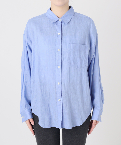 JOURNAL STANDARD relume（ジャーナルスタンダード　レリューム）の「《追加2》手洗い可 / カラーリネンオーバーサイズシャツ（シャツ/ブラウス・レディース・ブルー系その他/ホワイト/チャコールグレー/ブラウン/ピンク系その他・FREE）」の7枚目の写真