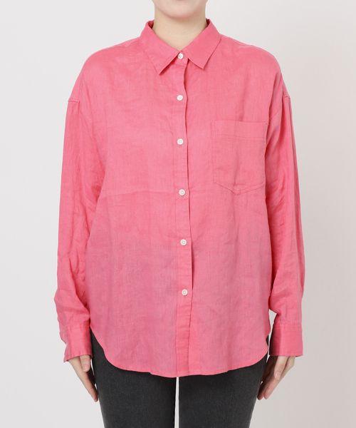 JOURNAL STANDARD relume（ジャーナルスタンダード　レリューム）の「《追加2》手洗い可 / カラーリネンオーバーサイズシャツ（シャツ/ブラウス・レディース・ブルー系その他/ホワイト/チャコールグレー/ブラウン/ピンク系その他・FREE）」の6枚目の写真