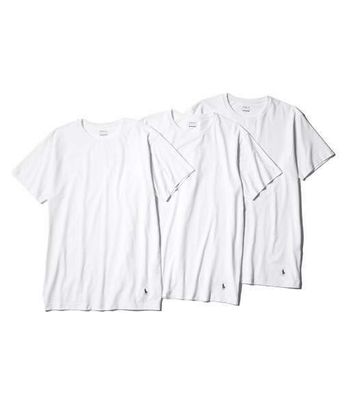 POLO RALPH LAUREN(ポロ ラルフ ローレン)の「【POLO RALPH LAUREN】【3枚組】クルーネックアンダーシャツ(インナーウェア/肌着・メンズ・ホワイト/ヘザーグレー/ブラック/その他1・MEDIUM/LARGE/X-LARGE)」の1枚目の写真