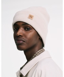 SOPHNET.（ソフネット）の「LEATHER PATCH KNIT CAP（ニットキャップ/ビーニー）」