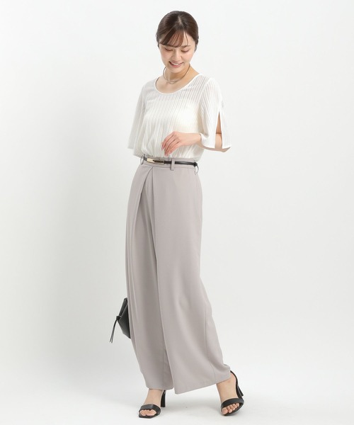 Andemiu（アンデミュウ）の「シアーストライプスリットカットソー574455（Tシャツ/カットソー・レディース・オフホワイト/ブラック・FREE）」の7枚目の写真