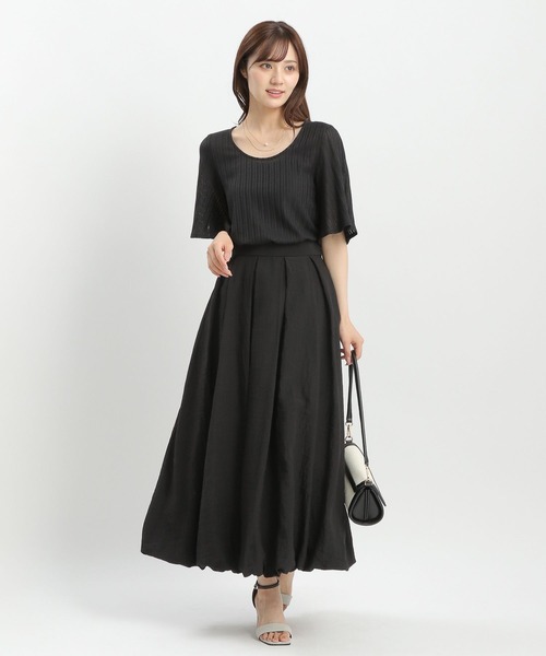 Andemiu（アンデミュウ）の「シアーストライプスリットカットソー574455（Tシャツ/カットソー・レディース・オフホワイト/ブラック・FREE）」の9枚目の写真