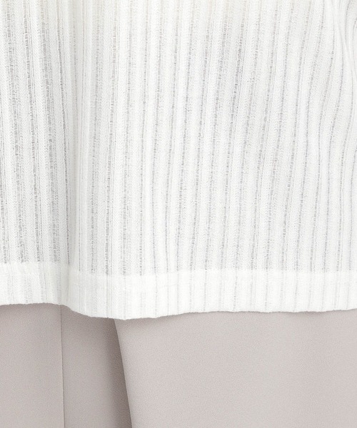 Andemiu（アンデミュウ）の「シアーストライプスリットカットソー574455（Tシャツ/カットソー・レディース・オフホワイト/ブラック・FREE）」の19枚目の写真