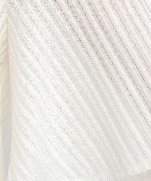 Andemiu（アンデミュウ）の「シアーストライプスリットカットソー574455（Tシャツ/カットソー・レディース・オフホワイト/ブラック・FREE）」の21枚目の写真