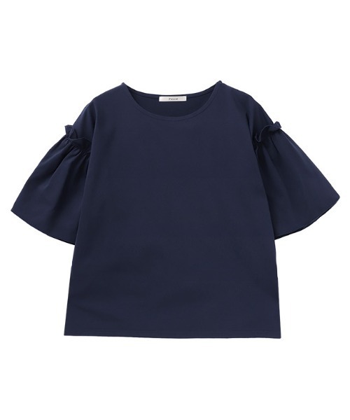Pierrot(ピエロ)の「ドライタッチフリルギャザースリーブTシャツ(Tシャツ/カットソー・レディース・ネイビー/ブラック/オフホワイト/ラベンダー・L/M)」の15枚目の写真