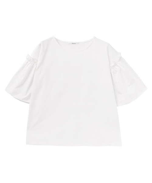 Pierrot(ピエロ)の「ドライタッチフリルギャザースリーブTシャツ(Tシャツ/カットソー・レディース・ネイビー/ブラック/オフホワイト/ラベンダー・L/M)」の19枚目の写真