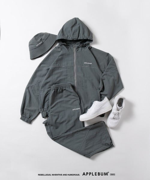 APPLEBUM(アップルバム)の「Nylon Track Jacket(ナイロンジャケット・メンズ・グレー/ネイビー・X-LARGE/LARGE/MEDIUM)」の2枚目の写真
