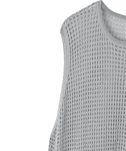 STYLE DELI(スタイルデリ)の「【BLK001】スリット入りメッシュニットワンピース(ワンピース・レディース・グレー/ブラック・FREE)」の18枚目の写真