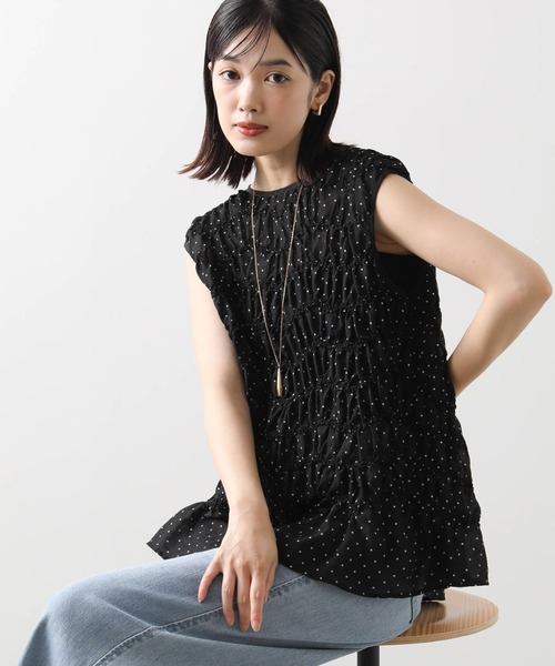 Gready Brilliant（グレディブリリアン）の「ドットシャーリングブラウス（シャツ/ブラウス・レディース・ブラック×ホワイト/ホワイト×ブラック・38）」の2枚目の写真