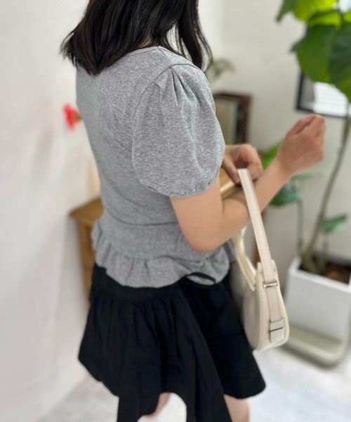 mebole(メボレ)の「シュガーリボントップ(Tシャツ/カットソー・レディース・ホワイト/グレー・FREE)」の9枚目の写真