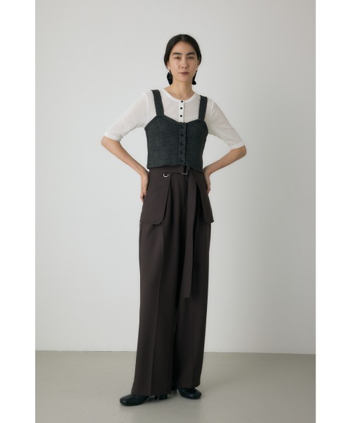 crie conforto(クリーコンフォルト)の「ポケットベルトセットワイドパンツ 3WAY / 冬服(スラックス・レディース・ネイビー/ベージュ系その他/ブラウン・SMALL/MEDIUM)」の12枚目の写真