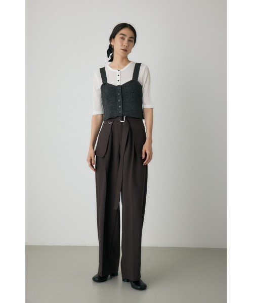 crie conforto(クリーコンフォルト)の「ポケットベルトセットワイドパンツ 3WAY / 冬服(スラックス・レディース・ネイビー/ベージュ系その他/ブラウン・SMALL/MEDIUM)」の13枚目の写真