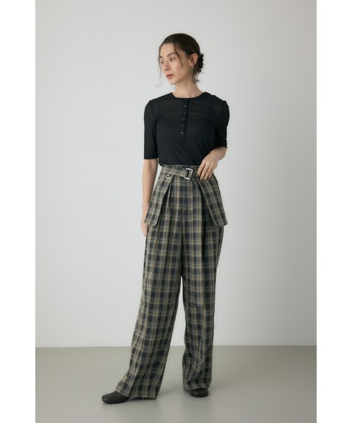 crie conforto(クリーコンフォルト)の「ポケットベルトセットワイドパンツ 3WAY / 冬服(スラックス・レディース・ネイビー/ベージュ系その他/ブラウン・SMALL/MEDIUM)」の10枚目の写真