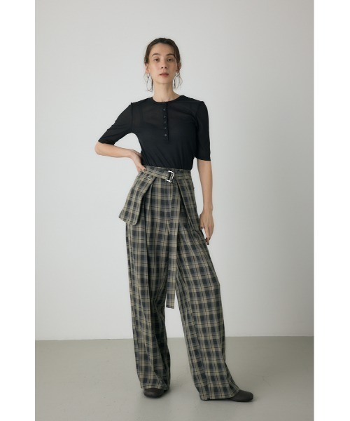 crie conforto(クリーコンフォルト)の「ポケットベルトセットワイドパンツ 3WAY / 冬服(スラックス・レディース・ネイビー/ベージュ系その他/ブラウン・SMALL/MEDIUM)」の21枚目の写真