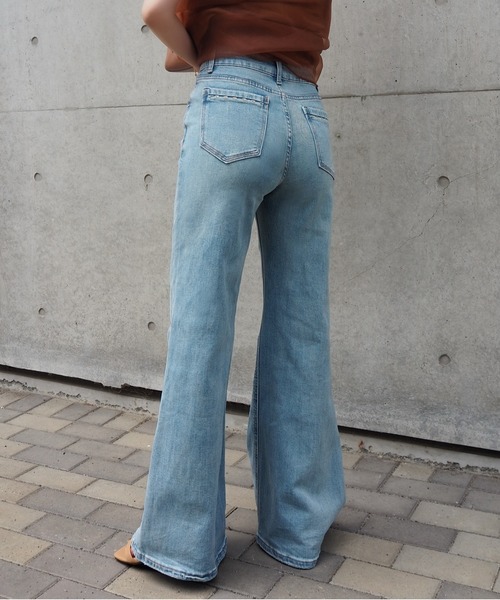 LAULEN（ローレン）の「stitch deign semi flare denim /ウォッシュ加工セミフレアデニムパンツ（デニムパンツ・レディース・ブルー・S/XS/M）」の10枚目の写真
