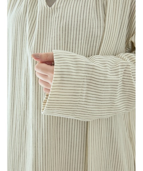 セール】ガーゼストライプワンピース（ルームワンピース