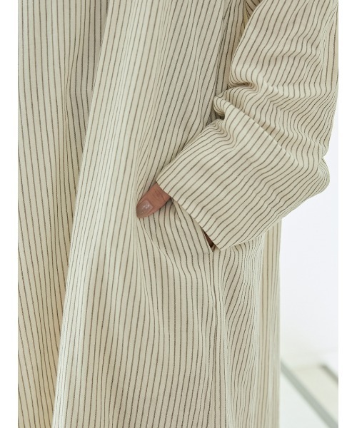 gelato pique(ジェラートピケ)の「ガーゼストライプワンピース(ルームワンピース・レディース・アイボリー/ブルー・F)」の9枚目の写真