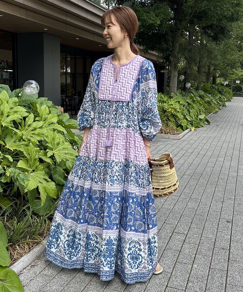 SLOBE IENA インドパネルティアードワンピース38サイズ インドパネルティアードワンピース（ワンピース）｜SLOBE IENA