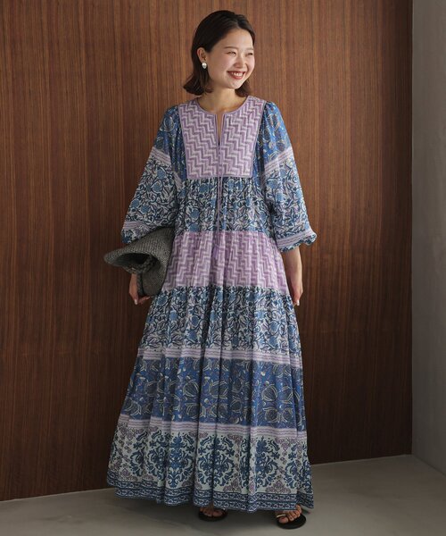 SLOBE IENA インドパネルティアードワンピース　【36サイズ】 インドパネルティアードワンピース（ワンピース）｜SLOBE IENA