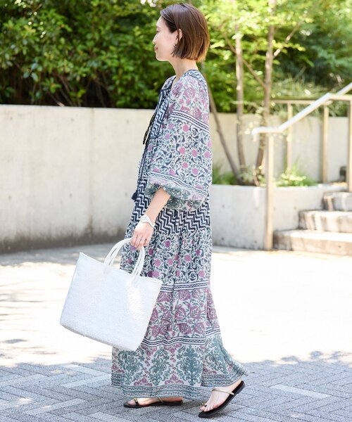 SLOBE IENA インドパネルティアードワンピース38サイズ　完売品　ピンク インドパネルティアードワンピース（ワンピース）｜SLOBE IENA