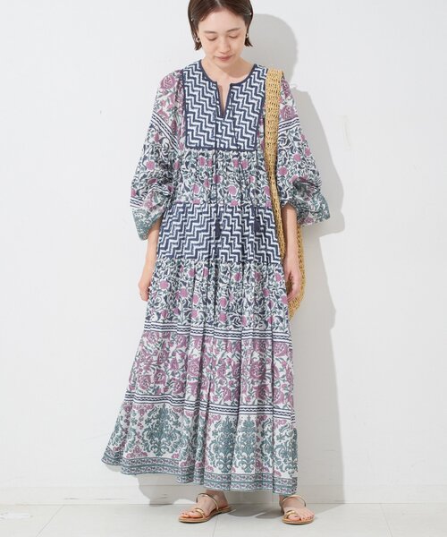 SLOBE IENA ＊ インドパネルティアードワンピース ＊サイズ36 インドパネルティアードワンピース（ワンピース）｜SLOBE IENA