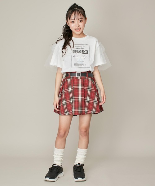 SISTER JENNI(SISTER JENNI)の「【ウエスト調整可】ベルトドッキングチェックスカパン(スカート・キッズ・レッド/ネイビー・130cm/140cm/150cm/160cm)」の11枚目の写真