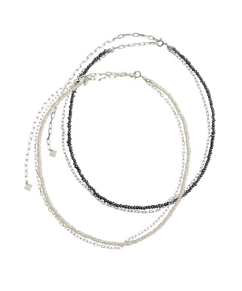 HERGO（ハーゴ）の「NP:HERGO Cut Chain Baby Pearl Necklace SV-925（ネックレス・メンズ・ブラック/ホワイト・FREE）」の8枚目の写真