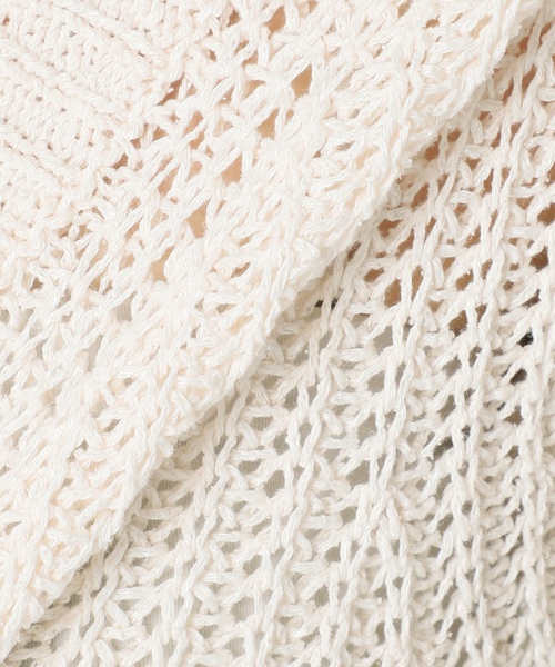 SILK-LINEN LILY Vネック ニット　ベージュ SILK-LINEN LILY Vネック ニット（ニット／セーター）｜Plage