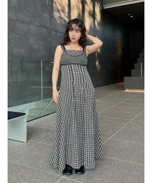 Ameri Vintageチェックワンピース AMERI VINTAGE アメリヴィンテージ 22SS ギンガムチェック