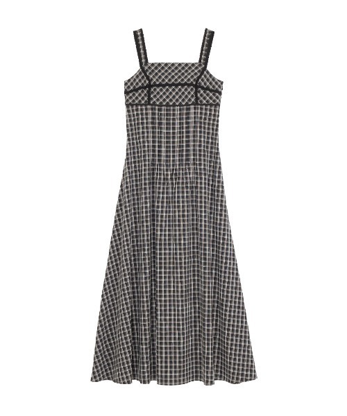 ワンピース yilon DOLCE CHECK OP YILON MADE イロンDOLCE CHECK OP ワンピース NAVY