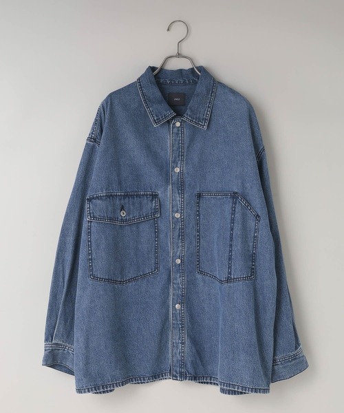 LOWRYS FARM（ローリーズファーム）の「【LFM(U)】デニムオーバーシャツ　571340（シャツ/ブラウス・メンズ・ブルー/ブラック・MEDIUM/LARGE）」の21枚目の写真