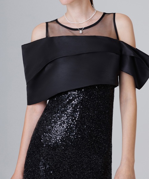 セール】【LEJA LUXE】シースルーアシンメトリースパンコールスリットI