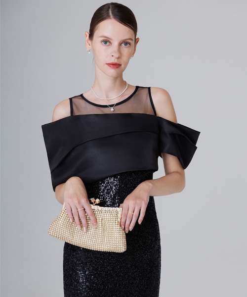 セール】【LEJA LUXE】シースルーアシンメトリースパンコールスリットI