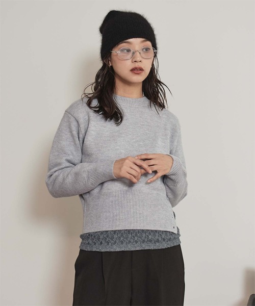 miette(ミエット)の「アシメサイドボタンニット(ニット/セーター・レディース・グレー/イエロー/ピンク/ブラウン/ライトブルー・M/L)」の6枚目の写真