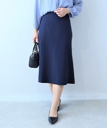 【イージーケア】【L～5L 大きいサイズ】コンパクトツイルストレッチソフトAラインスカート