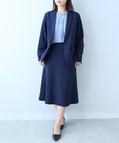 fleur by mint breeze(フルールバイミントブリーズ)の「【イージーケア】【L~5L 大きいサイズ】コンパクトツイルストレッチソフトAラインスカート(スカート・レディース・ネイビー/ブラウン・LL/3L/4L/5L/L)」の16枚目の写真