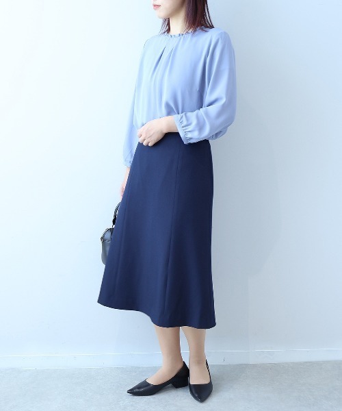 fleur by mint breeze(フルールバイミントブリーズ)の「【イージーケア】【L~5L 大きいサイズ】コンパクトツイルストレッチソフトAラインスカート(スカート・レディース・ネイビー/ブラウン・LL/3L/4L/5L/L)」の17枚目の写真